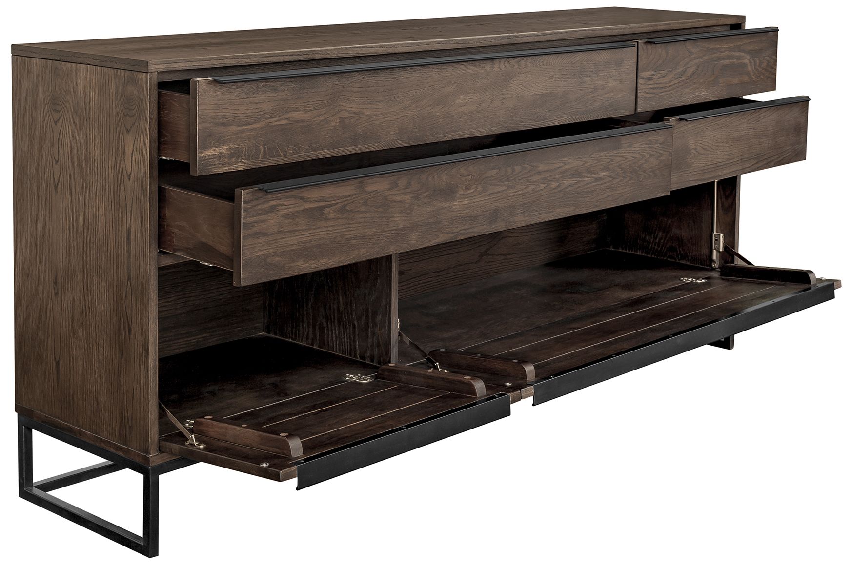 Image 3 Nevada Sideboard with Rustic Oak Wood In Dark Brown more views