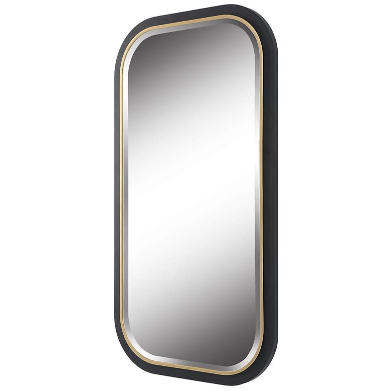 Image 4 Nevaeh Gold Black 23 1/4 inch x 43 1/4 inch Rectangular Wall Mirror more views