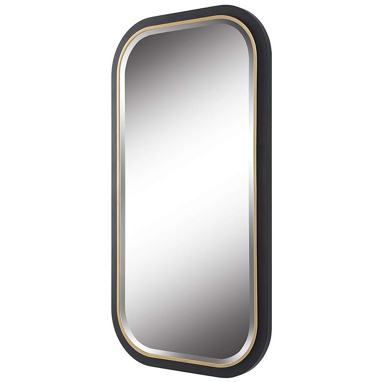 Image 5 Nevaeh Gold Black 23 1/4 inch x 43 1/4 inch Rectangular Wall Mirror more views