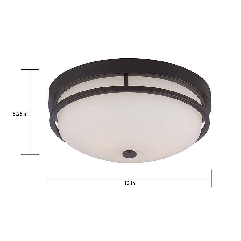 Image 3 Neval 13" Wide Sudbury Bronze Ceiling Light more views