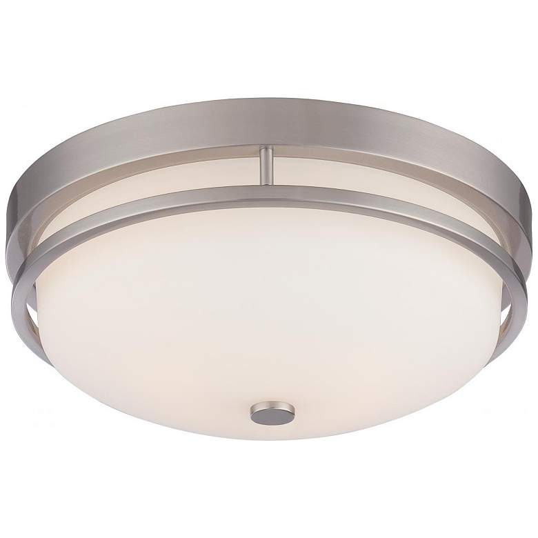 Image 1 Neval; 2 Light; Flush Fixture with Satin White Glass