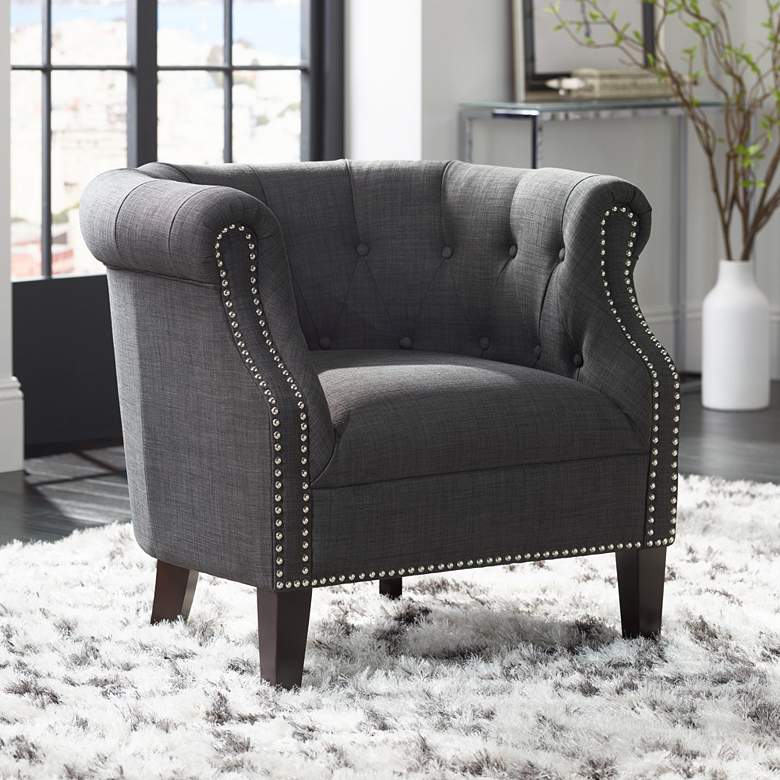 Image 1 Neve Heirloom Charcoal Tufted Accent Chair