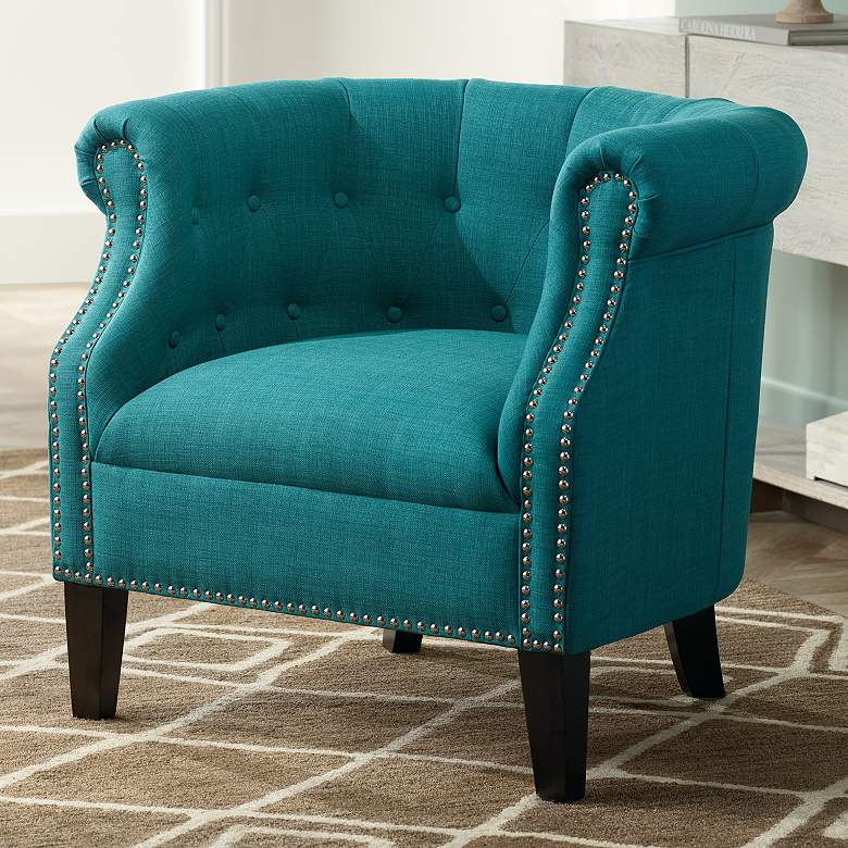 Image 1 Neve Heirloom Teal Tufted Accent Chair