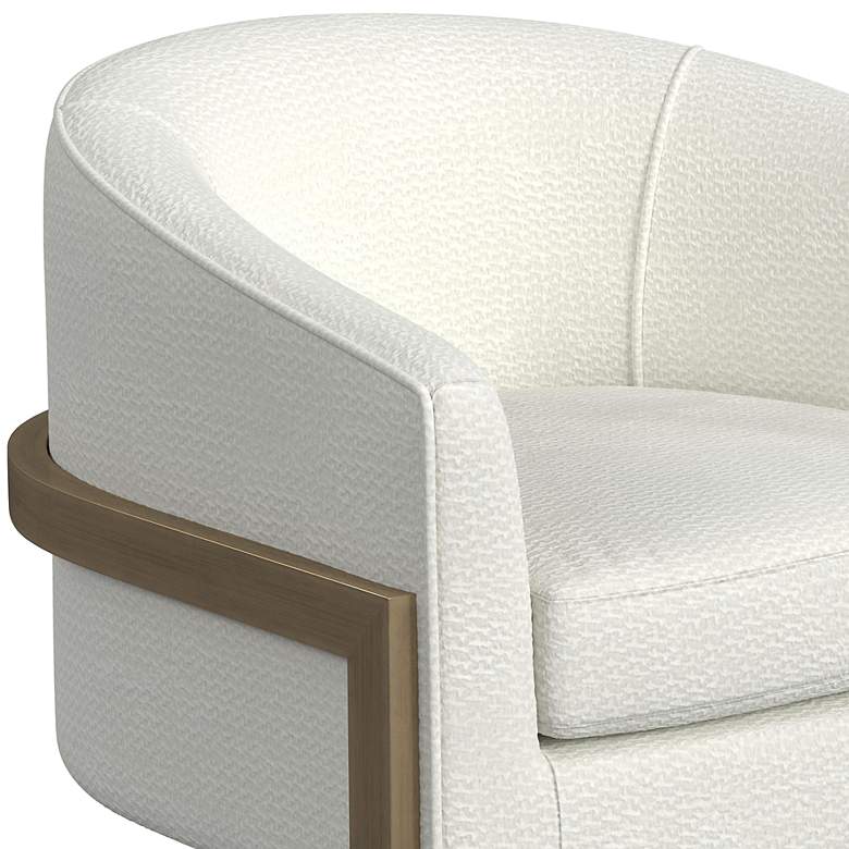 Image 3 Neve Modern Glam Ivory Accent Chair more views