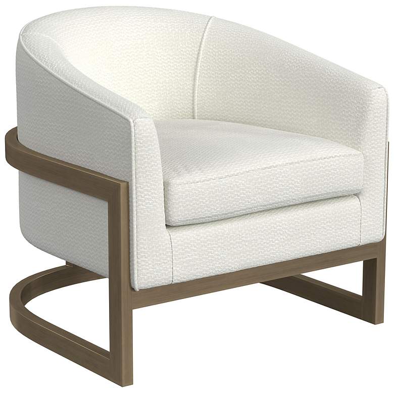 Image 6 Neve Modern Glam Ivory Accent Chair more views