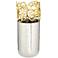 Neviano Stainless Steel and Gold 13 1/2"H Decorative Vase