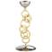 Neviano Stainless Steel and Gold 8 1/2" High Candle Holder