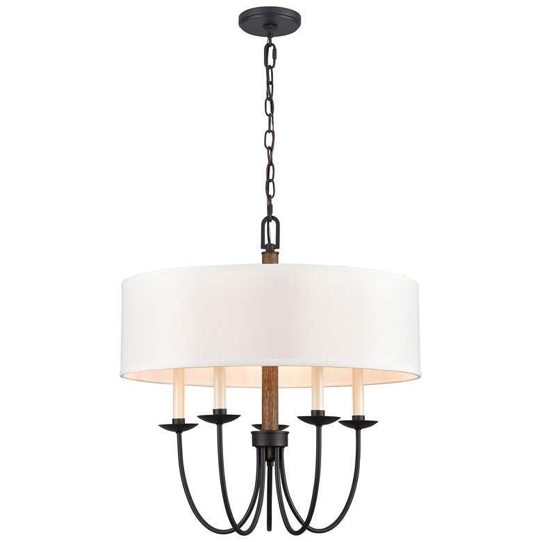 Image 1 Neville 23 inch Wide 5-Light Chandelier - Charcoal Black