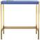 Nevinna 30" Wide Gold and Blue Writing Desk with USB Port
