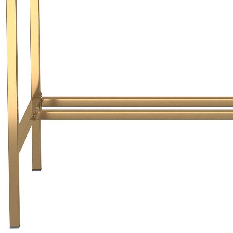 Image 4 Nevinna 30" Wide Gold and Blue Writing Desk with USB Port more views