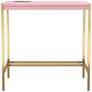 Nevinna 30" Wide Gold and Pink Writing Desk with USB Port