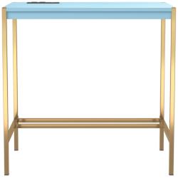 Nevinna 30&quot;W Gold and Aruba Blue Writing Desk with USB Port