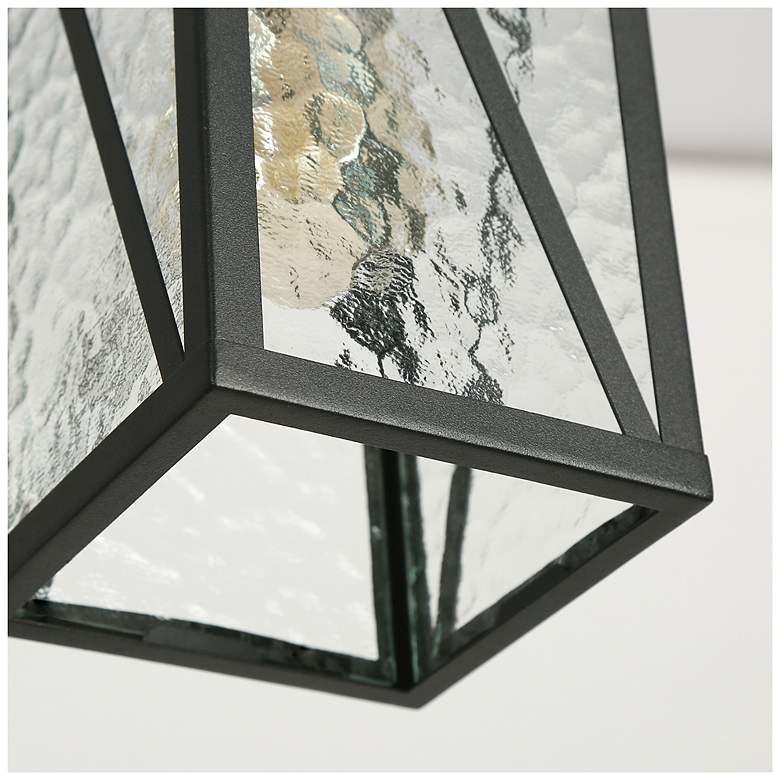 Image 3 Nevio 12.6" High Black Glass Outdoor Hanging Light more views
