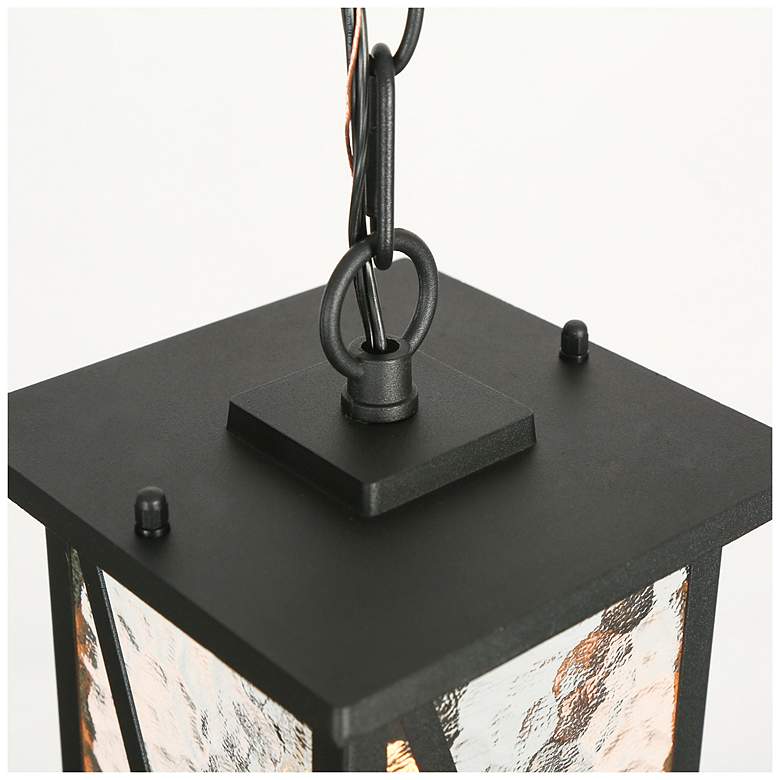 Image 5 Nevio 12.6" High Black Glass Outdoor Hanging Light more views