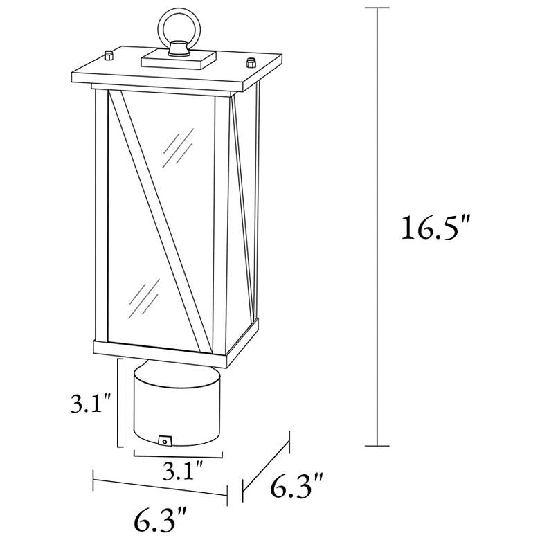 Image 5 Nevio 16.5" High Black Outdoor Post Light more views