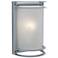 Nevis 10.5" High Satin Outdoor Wall Light w/ Ribbed Frosted Glass Shad