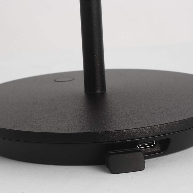 Image 4 Nevis 14 1/2" High Black LED Rechargeable Table Lamp more views
