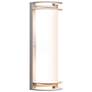 Nevis 16.75" High Satin Outdoor Wall Light w/ Ribbed Frosted Glass Sha