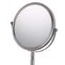 Nevis Brushed Nickel 5X Magnified Round Stand Makeup Mirror