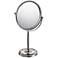 Nevis Chrome 10X Magnified Round Stand Makeup Mirror