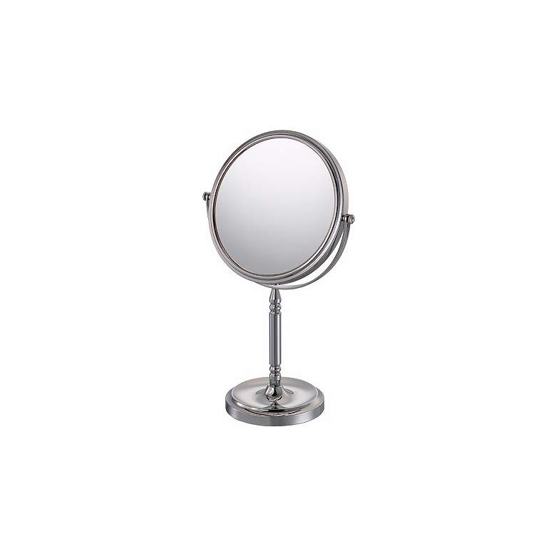 Image 1 Nevis Chrome 5X Magnified Round Stand Makeup Mirror