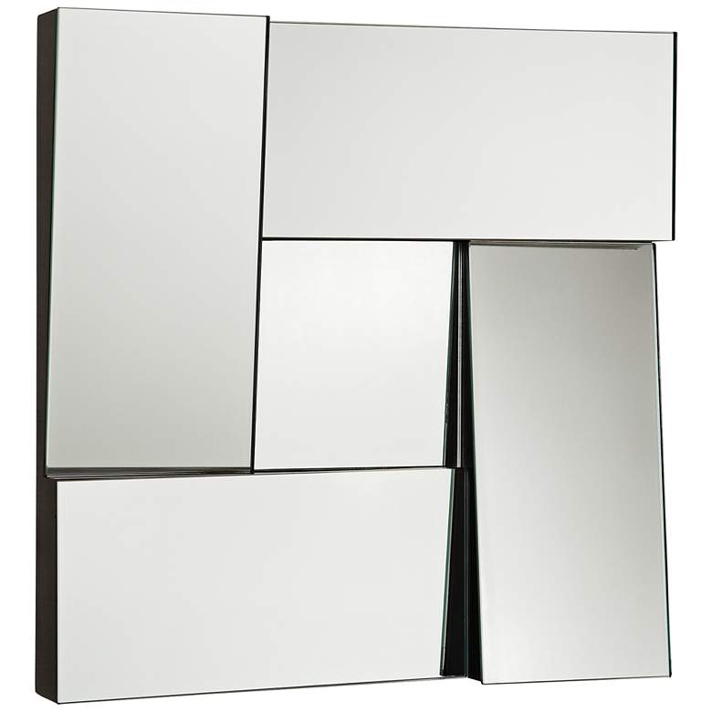 Image 1 New Angle Black 17 inch Square Dimensional Modern Wall Mirror