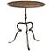 New Bohemian Oak Round Accent End Table