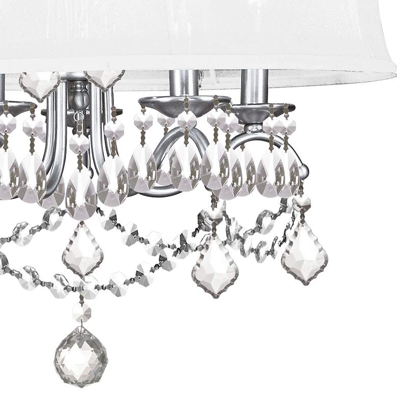 Image 3 New Castle 20 inch Wide Brushed Nickel and Crystal Chandelier with Shade more views
