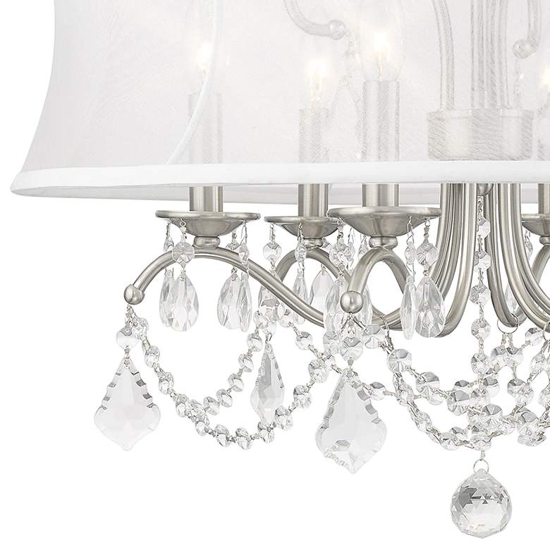 Image 4 New Castle 24 inch Wide Brushed Nickel Chandelier more views