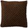 New Classics Brown 22" Square Crosshatch Velvet Throw Pillow