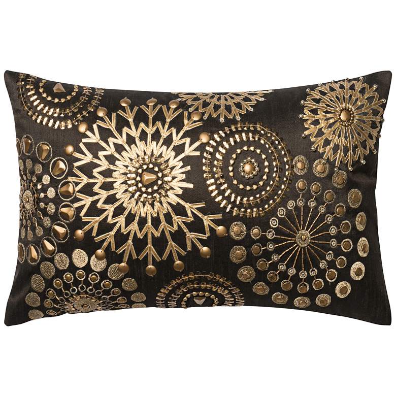 Image 1 New Classics Gold Mandala 21 inch x 13 inch Accent Pillow