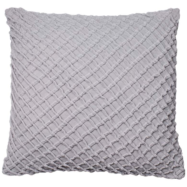 Image 1 New Classics Gray 22 inch Square Crosshatch Velvet Throw Pillow