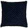 New Classics Navy 22" Square Crosshatch Velvet Throw Pillow