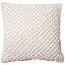New Classics White 22" Square Crosshatch Velvet Throw Pillow