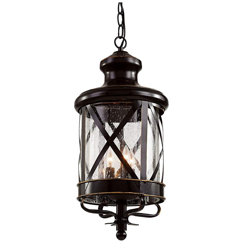 Image 1 New England 25 1/4 inchH Oil-Rubbed Bronze Outdoor Hanging Light