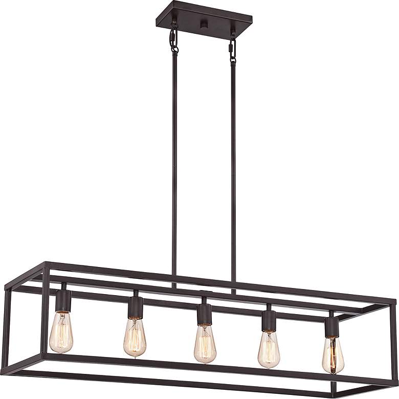 Image 2 New Harbor 38" Wide Bronze Kitchen Island Light Chandelier