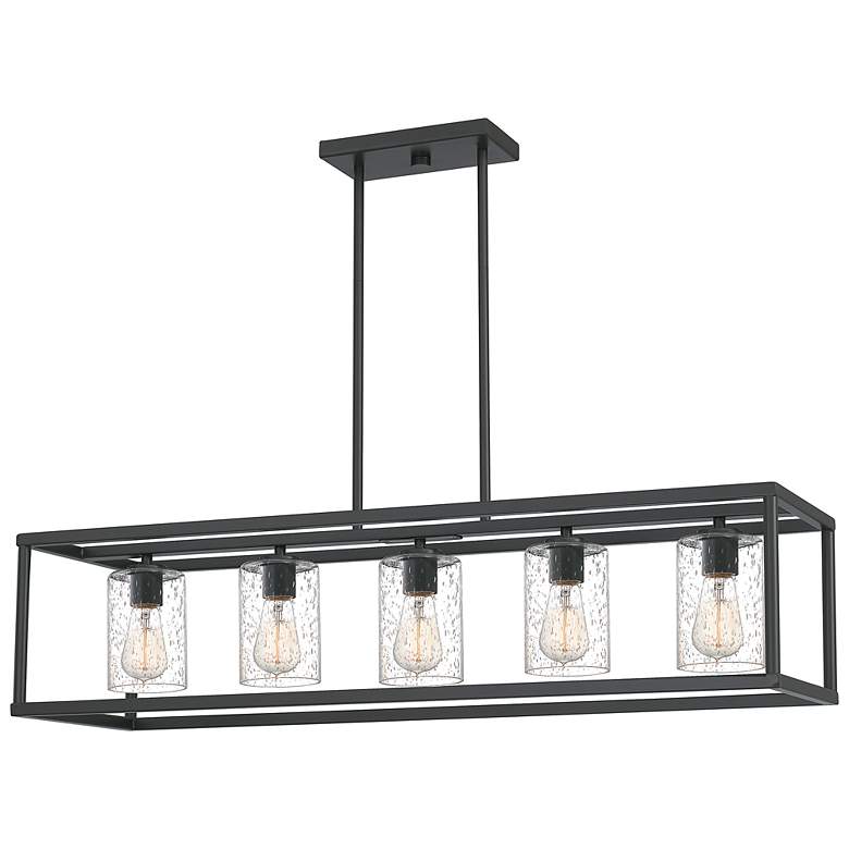 Image 3 New Harbor 38" Wide Old Bronze 5-Light Island Chandelier