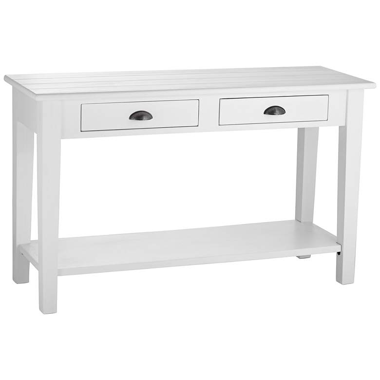 Image 1 New Haven 2-Drawer White Console Table