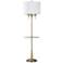 New Haven Brass Candlestick Floor Lamp with Tray Table