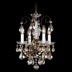 New Orleans 12&quot; Wide Gold Hand-Cut Crystal Mini Chandelier