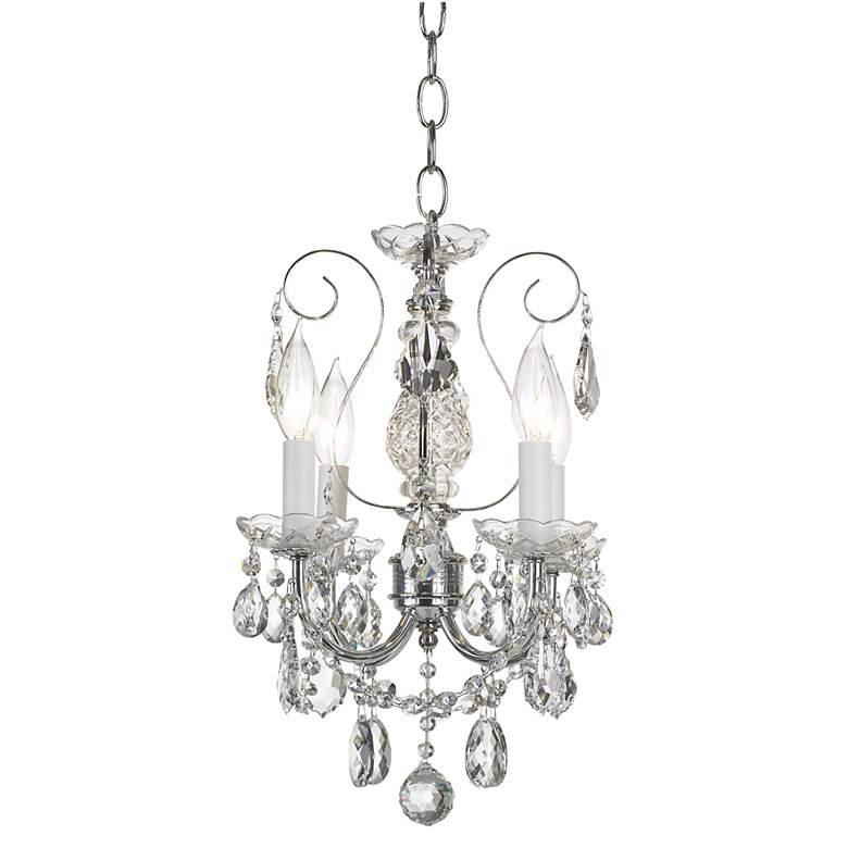 Image 2 New Orleans 12 inch Wide Silver Hand-Cut Crystal Mini Chandelier