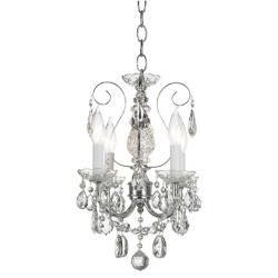 New Orleans 12&quot; Wide Silver Hand-Cut Crystal Mini Chandelier