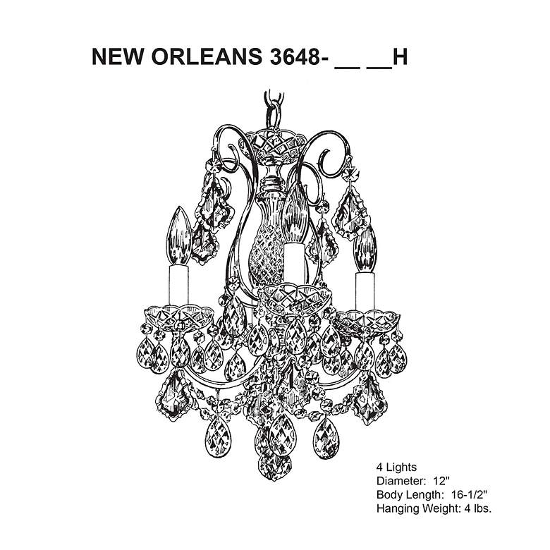 Image 4 New Orleans 12" Wide Silver Hand-Cut Crystal Mini Chandelier more views