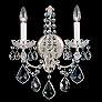 New Orleans 14 1/2" High Silver Hand-Cut Crystal Wall Sconce