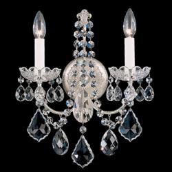 New Orleans 14 1/2&quot; High Silver Hand-Cut Crystal Wall Sconce