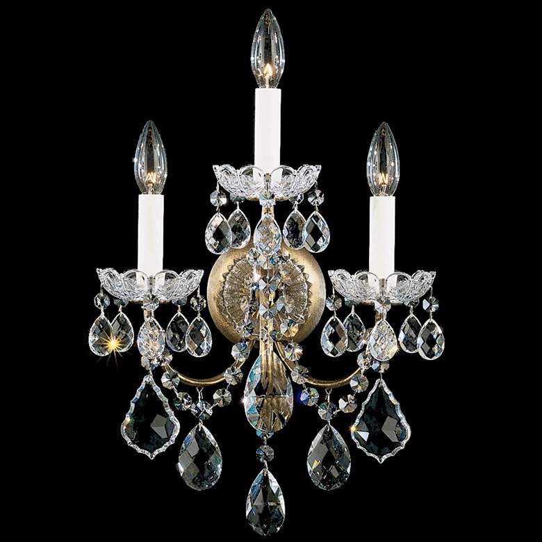 Image 1 New Orleans 18.5"H x 12"W 3-Light Crystal Wall Sconce in Etruscan