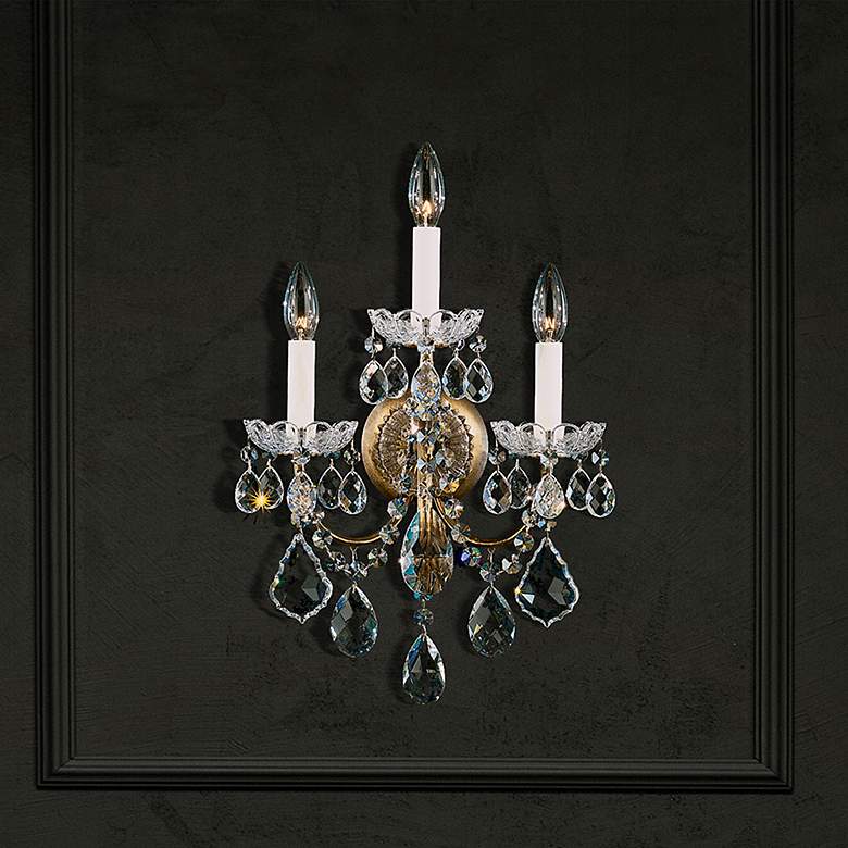 Image 1 New Orleans 18.5"H x 12"W 3-Light Crystal Wall Sconce in Etruscan