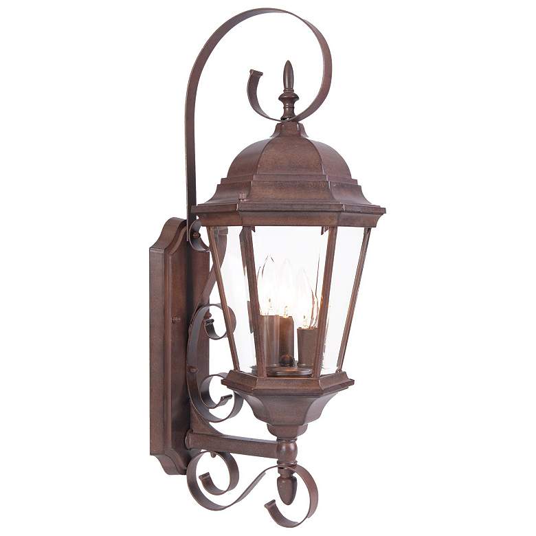 Image 1 New Orleans 3-Light Burled Walnut Wall Light