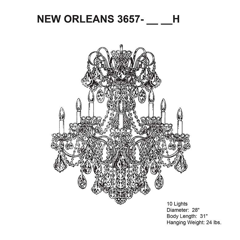 Image 4 New Orleans 31"H x 28"W 10-Light Crystal Chandelier in Etruscan G more views