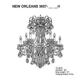 Image4 of New Orleans 31"H x 28"W 10-Light Crystal Chandelier in Heirloom G more views